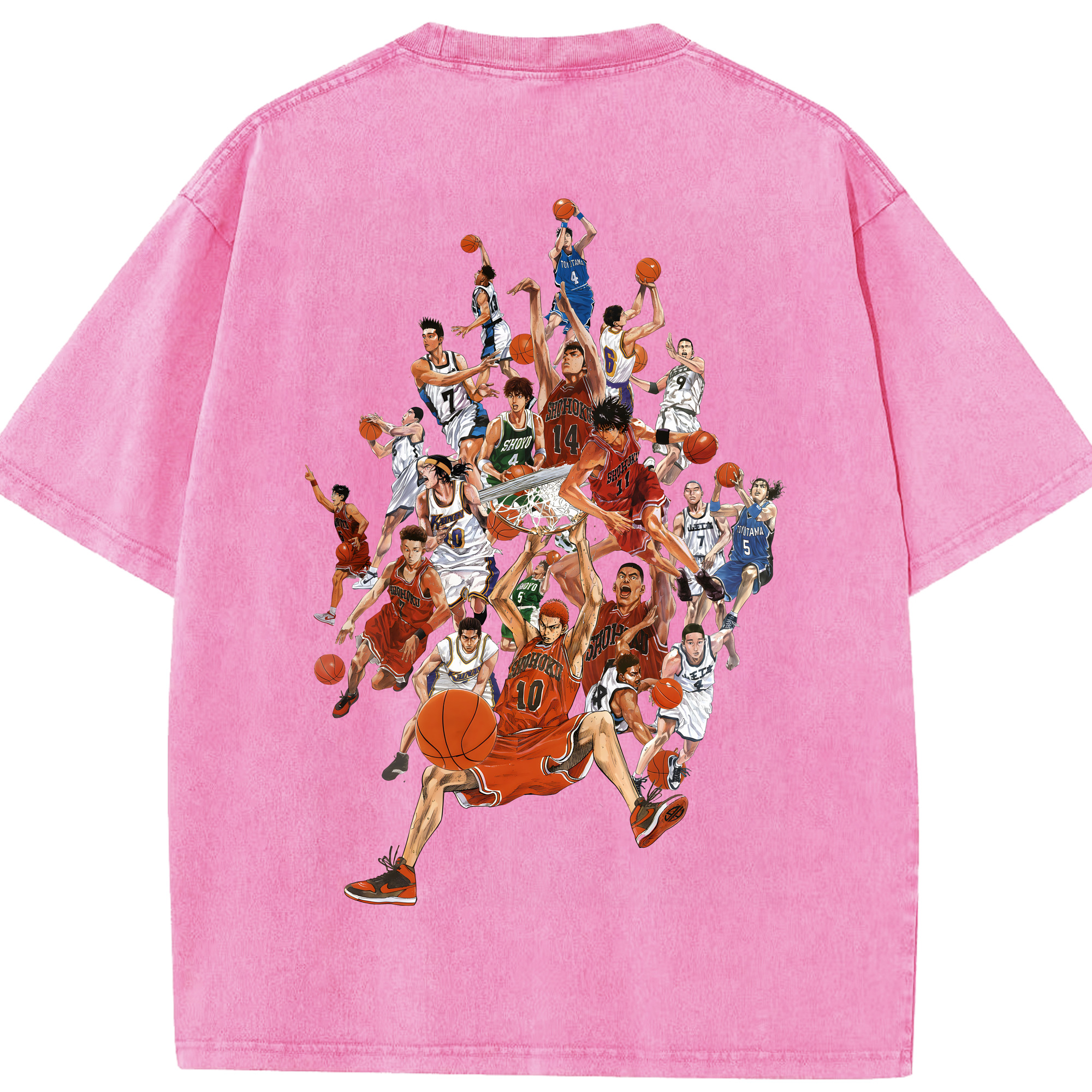 （画像用） SLAM DUNK／スラムダンク 綿100% ヴィンテージ風 半袖Tシャツ（背面プリント）